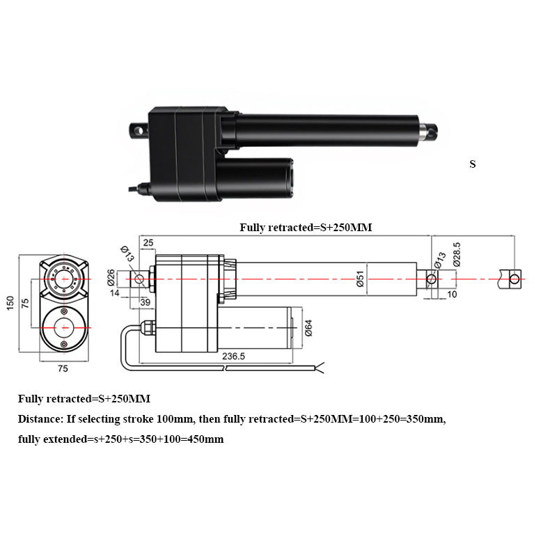 DC 12V 24V 7000N Linear Actuat - Telescopic Fishing Rod recension och pris