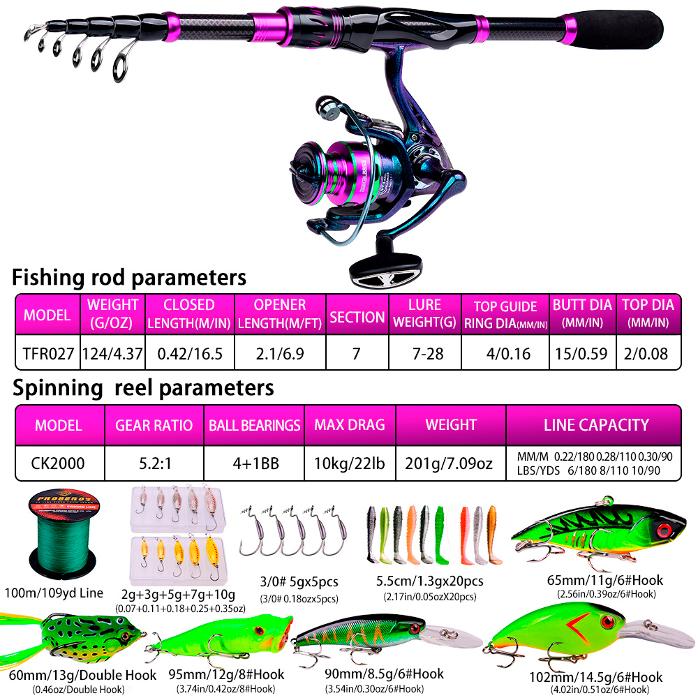 PROBEROS 2.1m Baitcasting/Spin - Fishing Equipment Online recension och pris